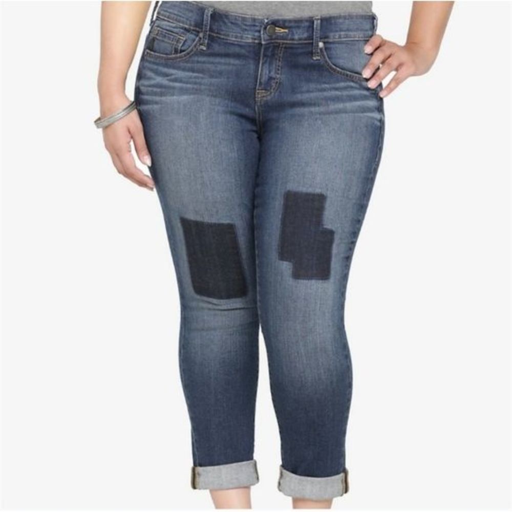 Torrid Stretch Skinny Patchwork Jeans